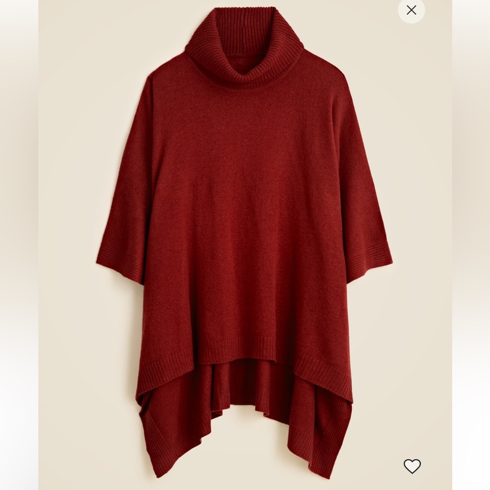 J. Crew Red Cowl Neck Sweater Poncho